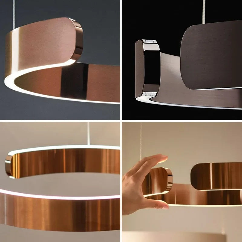 DecorBites™ LED Ring Chandelier: Modern Dining Room Table Lighting & Home Decoration