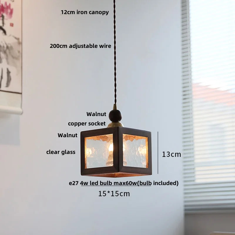 DecorBites™ Clear Glass LED Pendant Light Bar Dining Room Decor Hang Lamp Luminaire