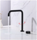 DecorBites™ Brushed Gold Black Basin Faucet - 360 Rotating Widespread Bathroom Sink Tap