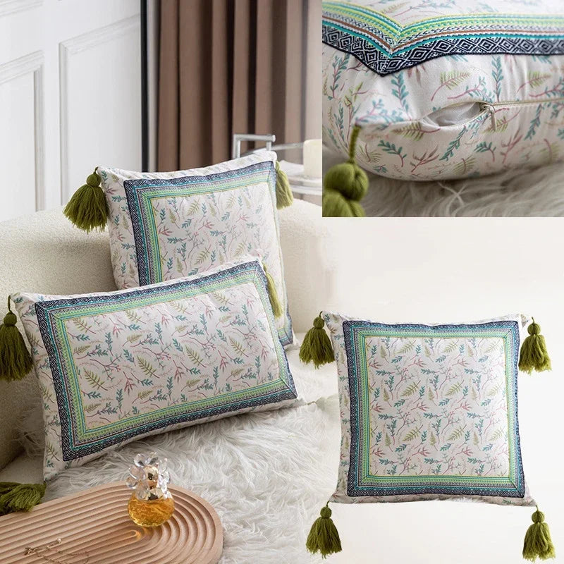 DecorBites™ Ethnic Style Tassel Throw Pillow Cover Set