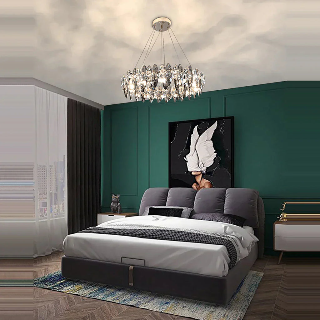 DecorBites™ Crystal LED Chandelier: Modern Luxury Indoor Hanging Lamp, Living Room Decor