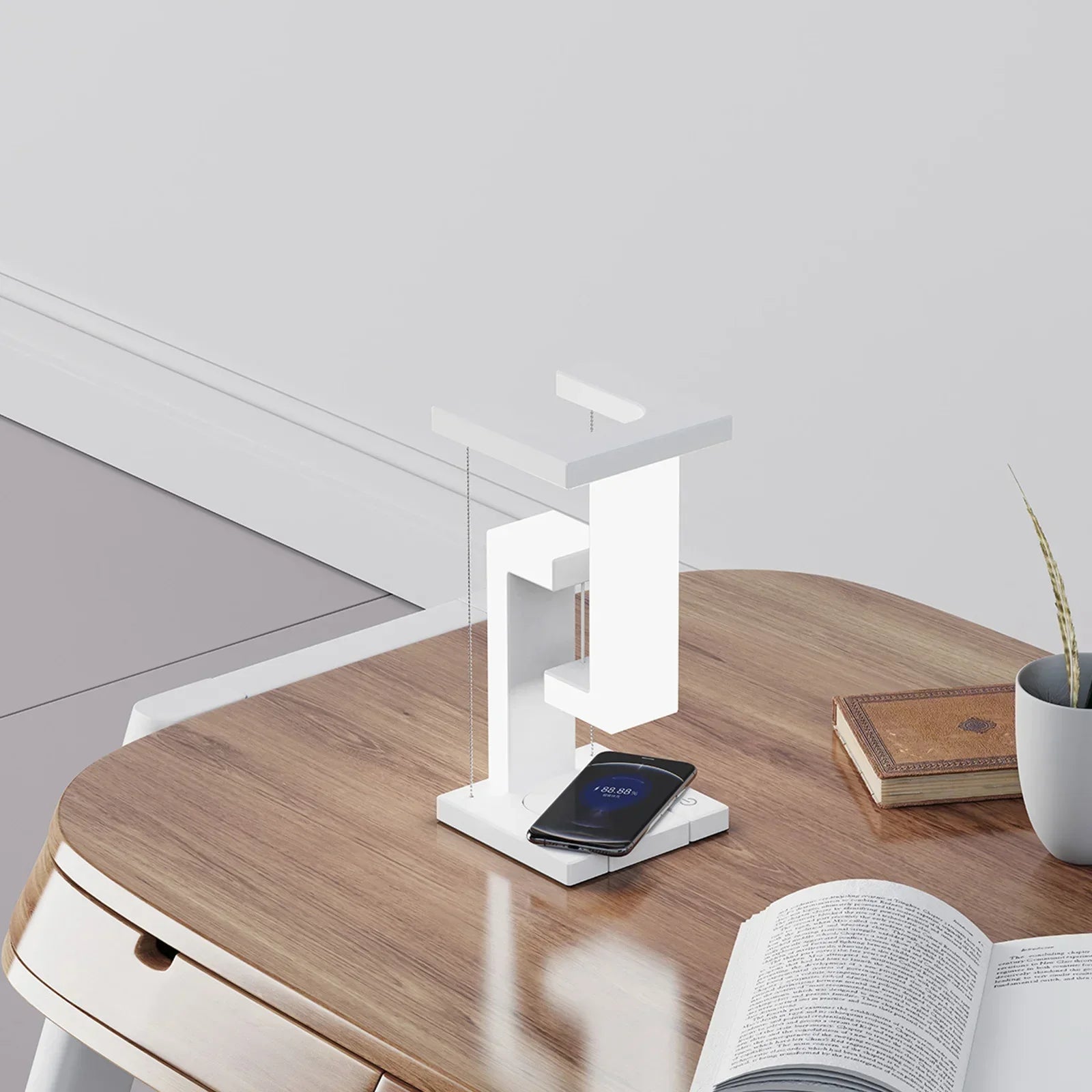 DecorBites™ Anti-gravity Night Light & Wireless Charger Desk Lamp, Dimmable LED Table Lamp