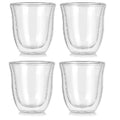 DecorBites™ 5PCS Double Wall Glass Coffee Mugs Set, 150ml Insulated Cups for Bar Tea Juice