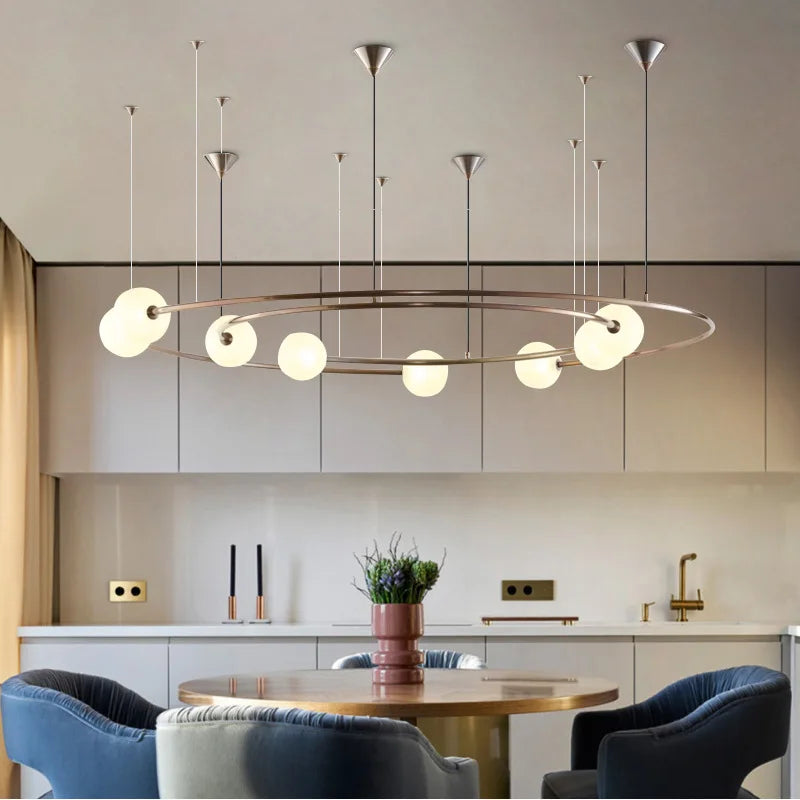 DecorBites™ LED Round Chandelier Pendant Light for Ceiling Living Room Bedroom Decor