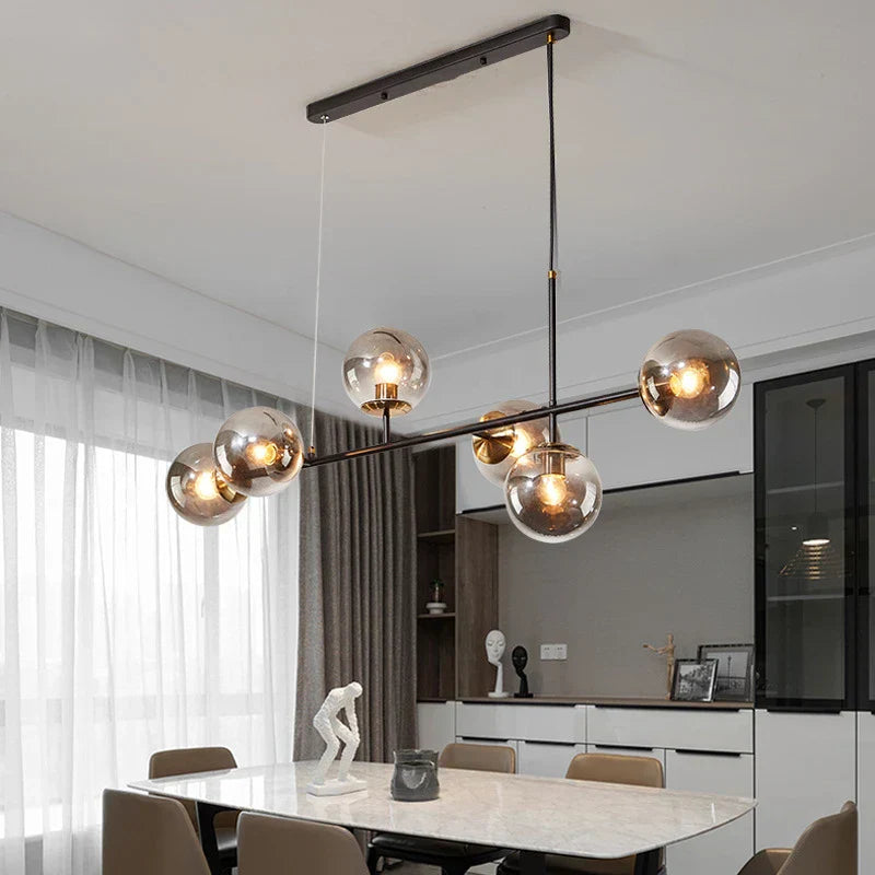 DecorBites™ Glass Ball LED Pendant Light Modern Chandelier for Living Room Decor