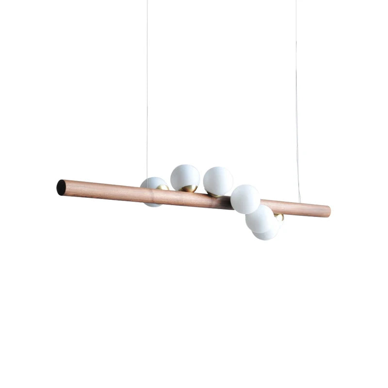 DecorBites™ Burly Wood Walnut Glass Pendant Light for Living Room Bar Foyer