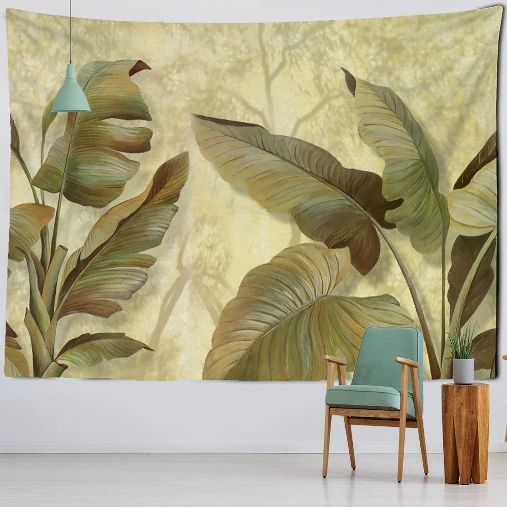 DecorBites™ Banana Leaf Tapestry Wall Hanging Psychedelic Hippie Tapiz Boho Room Decor