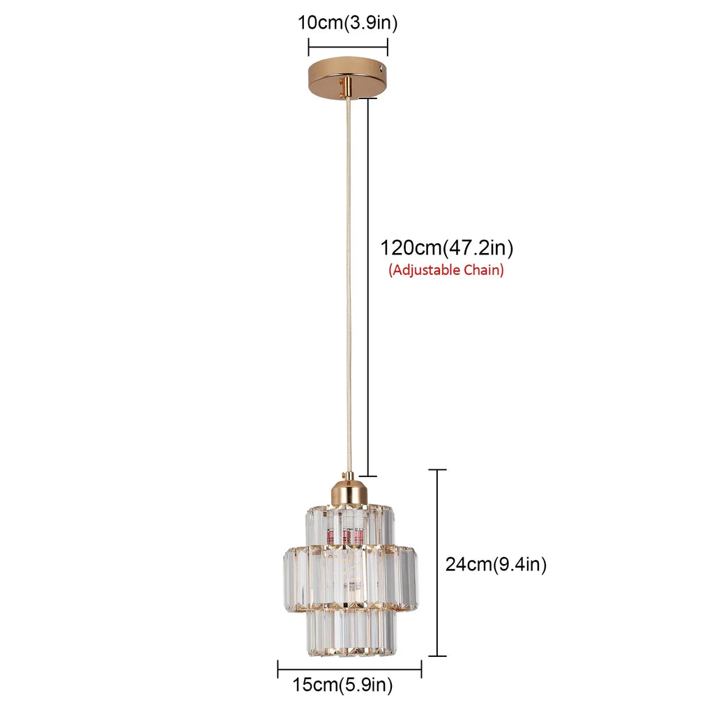DecorBites™ K9 Crystal Pendant Light LED Ceiling Lamp Nordic Chandelier for Living Room