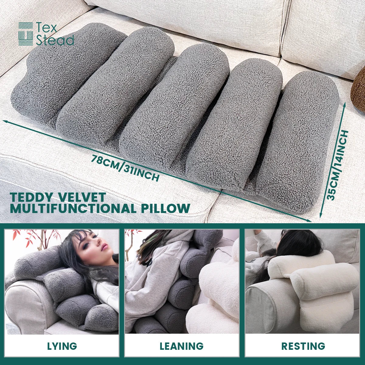 DecorBites™ Lumbar Support Pillow - Adjustable Back Support for Office Chair