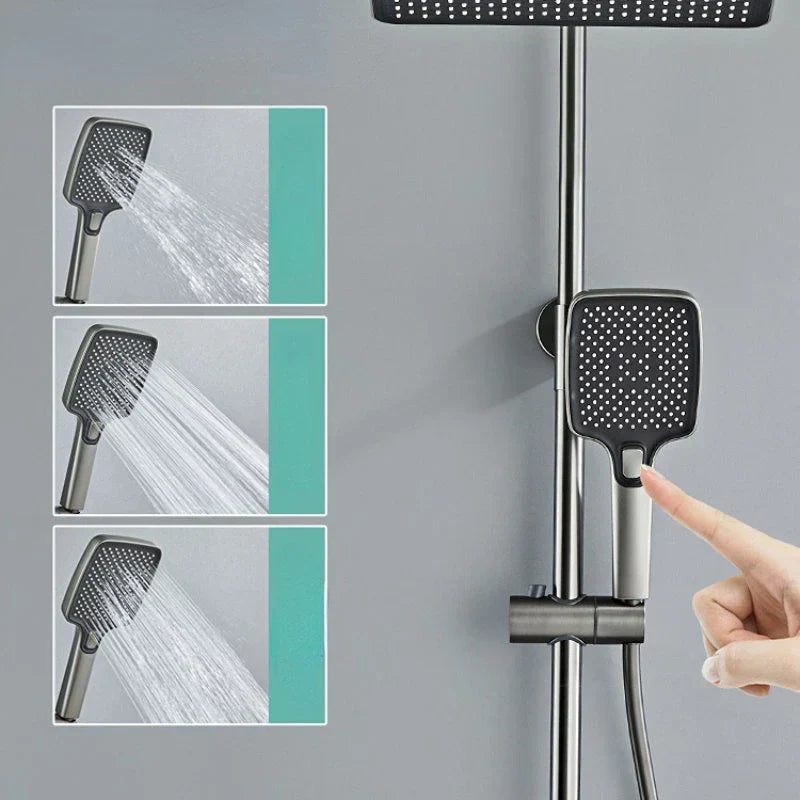DecorBites™ Digital Display Brass Thermostatic Shower Faucet Set for Bathroom