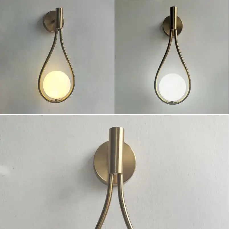 DecorBites™ Glass Ball Brass Wall Lamp LED Bedroom Living Room Lighting