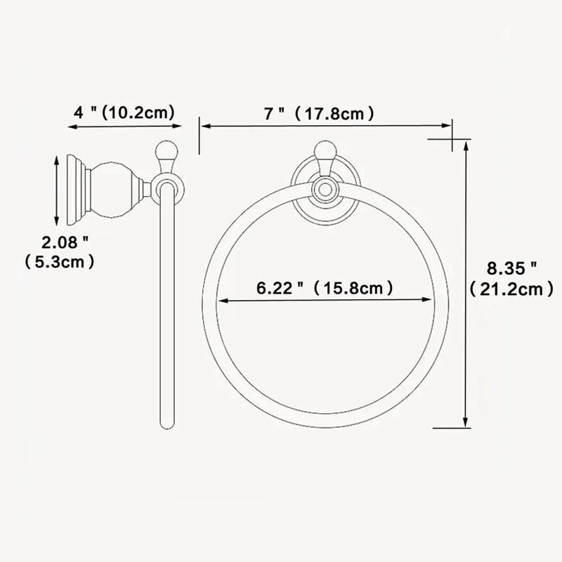 DecorBites™ Crystal Towel Holder: Elegant Chrome Towel Ring for Classic Bathroom, Wall Mounted Rack