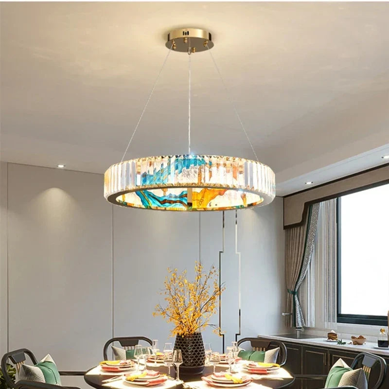 DecorBites™ Crystal Chandelier Pendant Lamp, Exquisite Oriental Style Lighting for Home