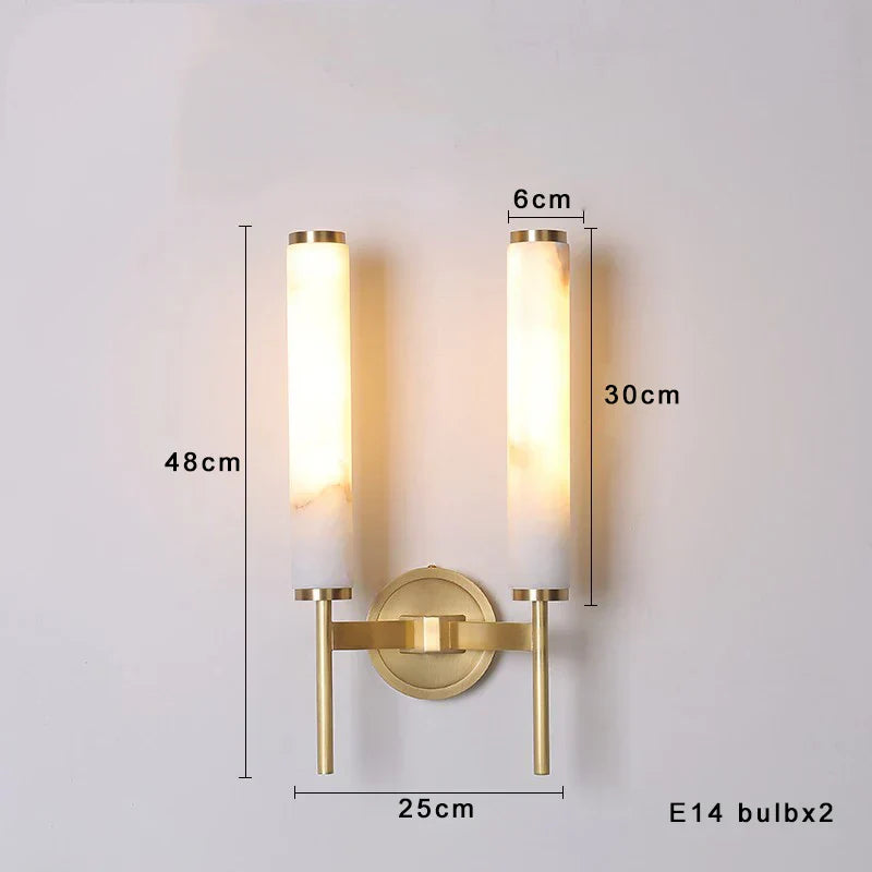 DecorBites™ Black Bronze Brass Marble Wall Lights Dimmable Home Decor Living Room Lighting