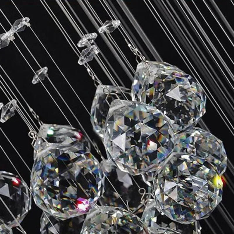 DecorBites™ Crystal Ball Design Chandelier Set - Large Elegant Lustre Lights D80xH300cm