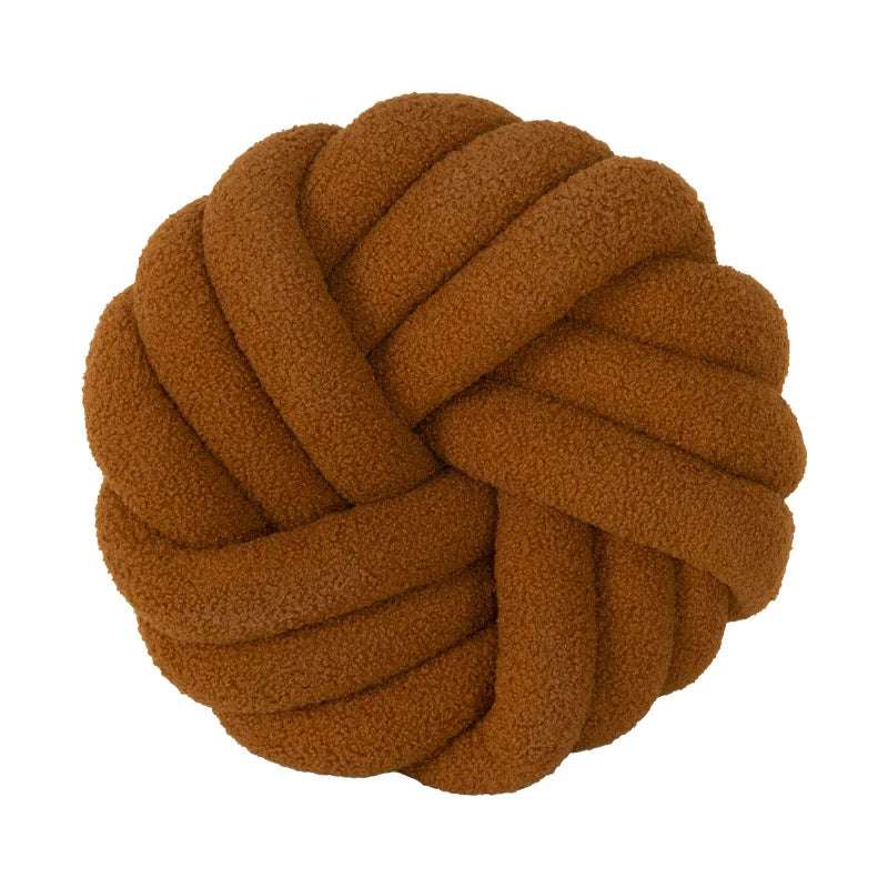 DecorBites™ Knotted Ball Grey Throw Pillow for Bed Couch Living Room