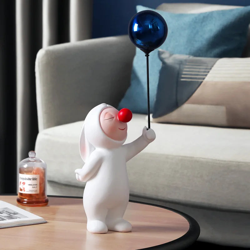 DecorBites™ Balloon Rabbit Resin Ornaments, Cute Desk Figurines, Bookshelf Sculpture Craft