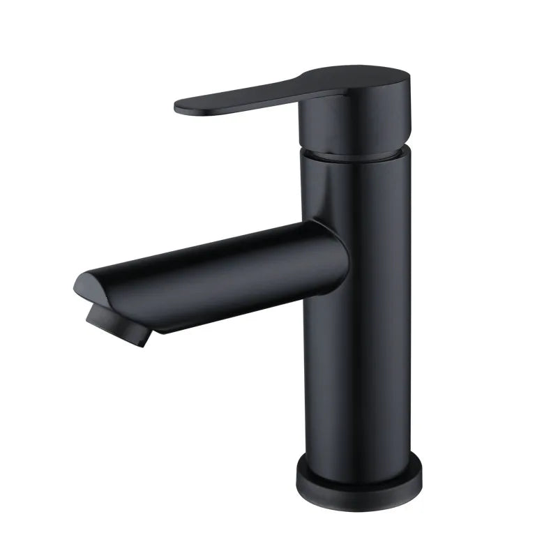 DecorBites™ Black Stainless Steel Bathroom Faucet Basin Mixer for Hot and Cold Water