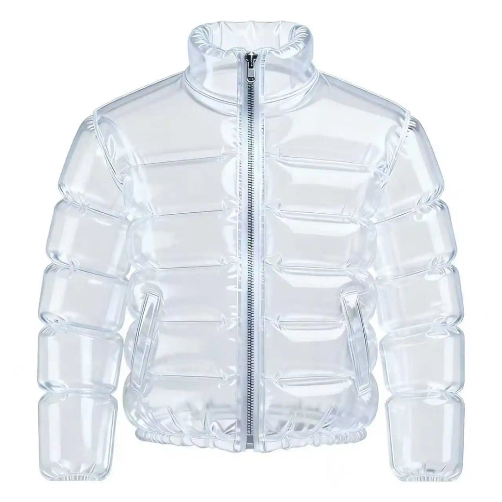 Wearable Beer Jacket Refillable Beverage Jacket Transparent Beer Jacket with Straw Refillable Beverage Puffer Coat Parties