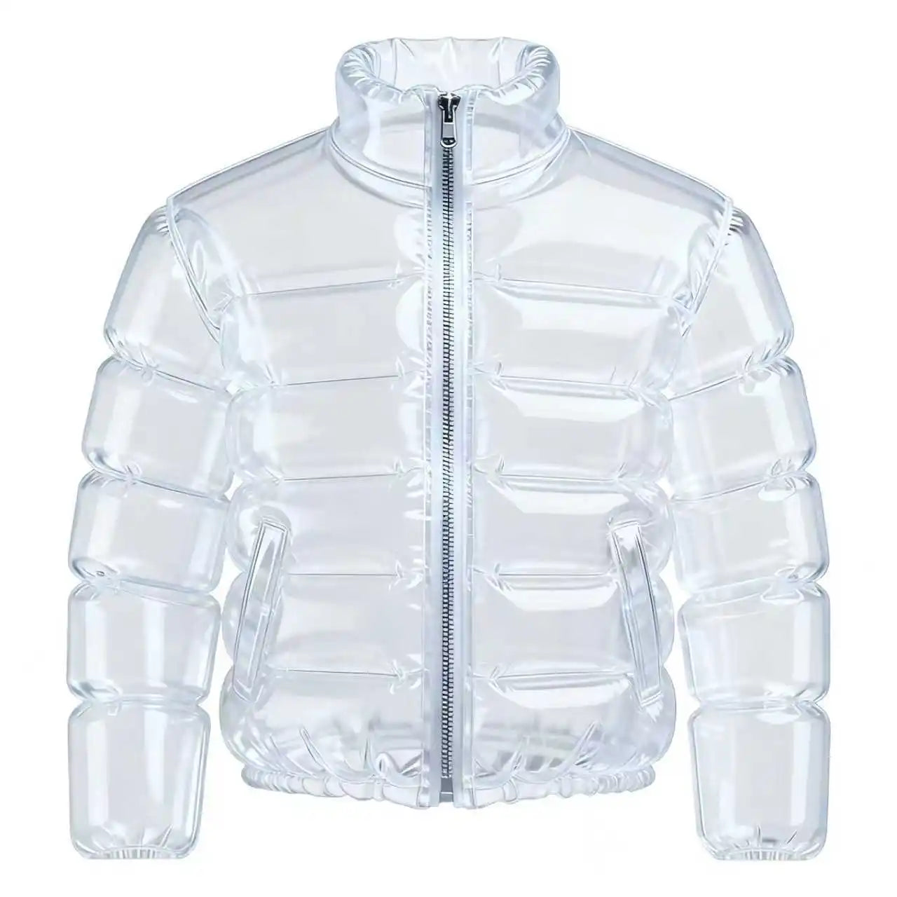 Wearable Beer Jacket Refillable Beverage Jacket Transparent Beer Jacket with Straw Refillable Beverage Puffer Coat Parties