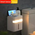DecorBites™ Induction Light Toilet Paper Holder with Storage Rack