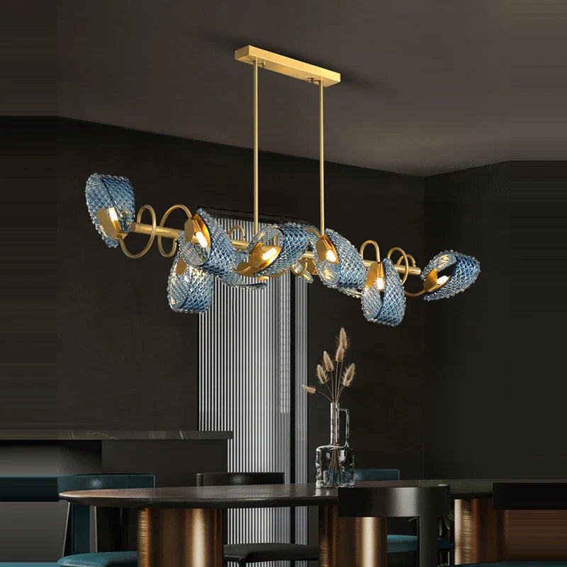 DecorBites™ Blue Queen Crystal Glass Ceiling Chandelier for Bedroom