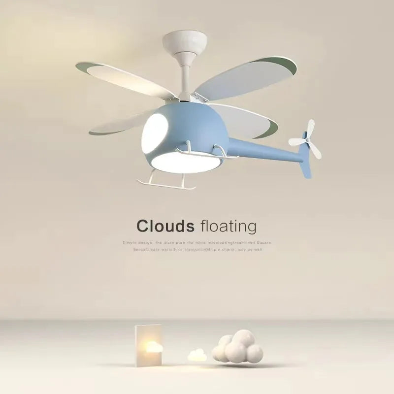 DecorBites™ Helicopter Ceiling Fan Chandeliers: Nordic Creative Kids Room Decor Lamp