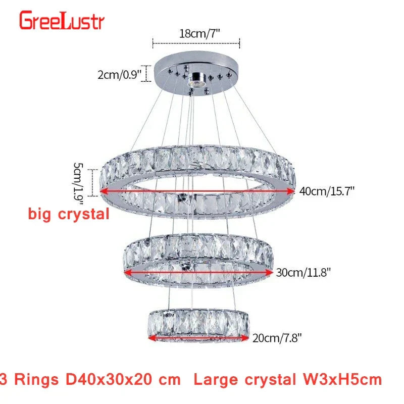 DecorBites™ Crystal Chandelier Pendant Lamp for Dining Room and Bedroom
