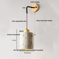 DecorBites™ LED Cement Wall Light with Pull Chain & Wood Socket - Nordic Modern Sconce