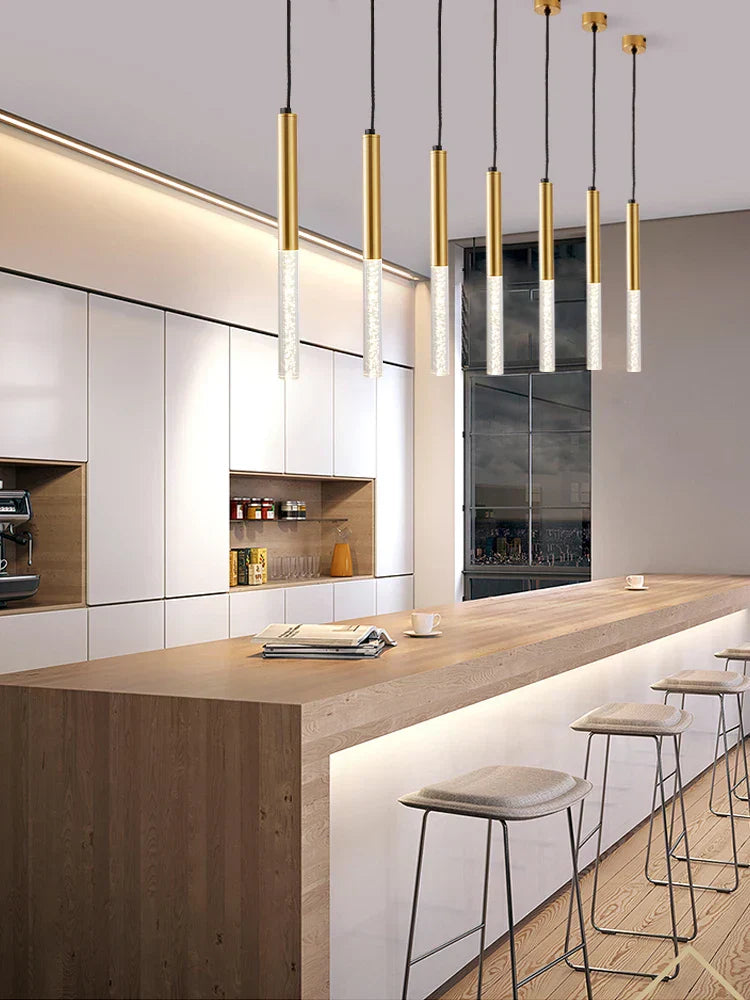 DecorBites™ Black Cylinder Pendant Lights for Modern Kitchen Island and Dining Table