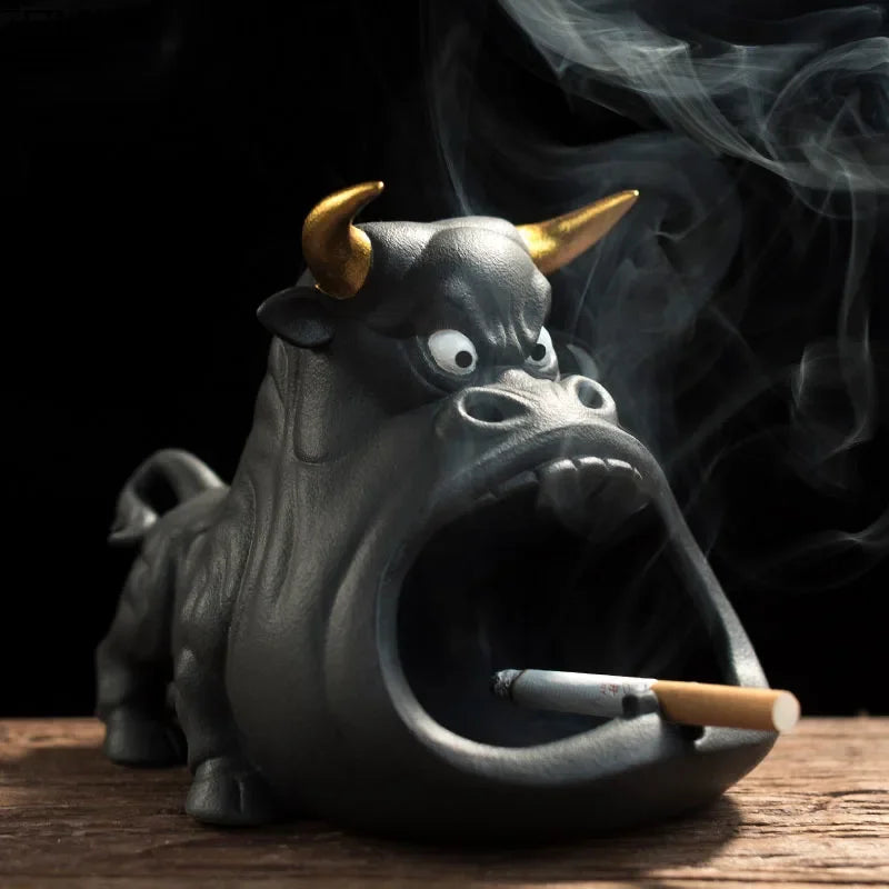 DecorBites™ Cartoon Cow Ceramic Ashtray Home Decoration Gift for Boyfriend