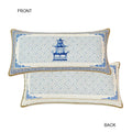 DecorBites™ Chintz Blue Cobalt Circular Throw Pillow Covers with Tassels - 35x35cm