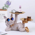 DecorBites™ Bulldog Desktop Storage Statue: Multi-functional Office & Home Decoration Tray Decor