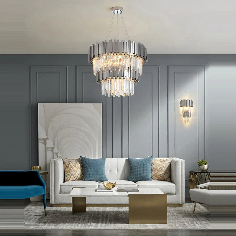 DecorBites™ Crystal Oval LED Chandelier Lighting for Dinning Room
