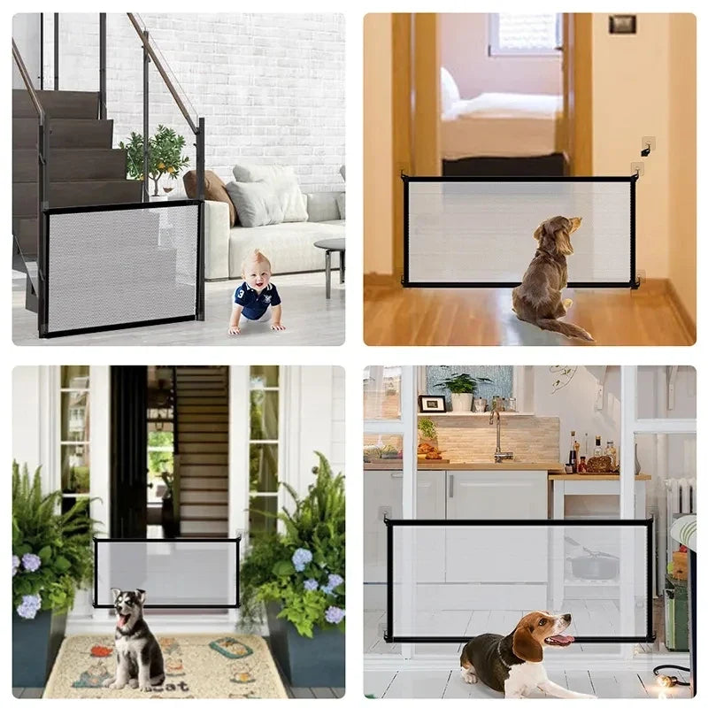 Dog Fence Dog Gate Ingenious Mesh For Indoor and Outdoor Safe Pet Dog gate Safety Enclosure Pet supplies baby safety gate