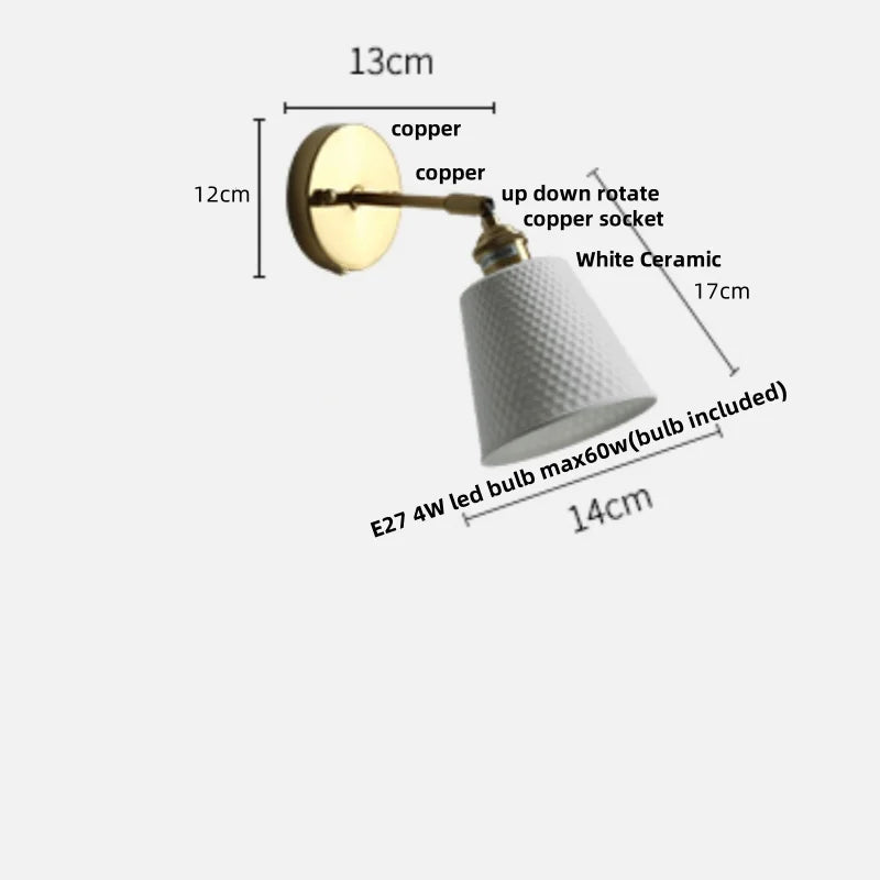 DecorBites™ Ceramic Wall Lights Rotatable LED, Modern Nordic Style for Hallway, Bedroom, Aisle