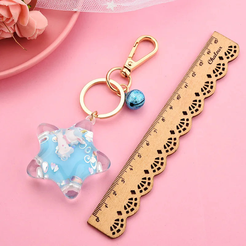 Sparkle Star Moving Liquid Keychain