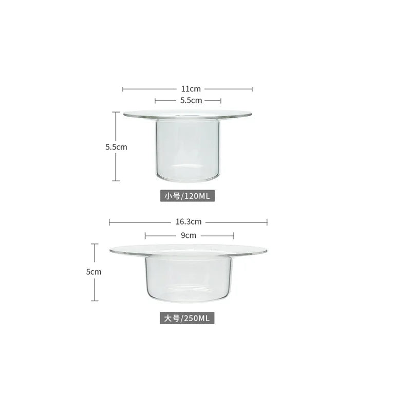 DecorBites™ Cute Straw Hat Glass Bowl for Desserts and Fruits