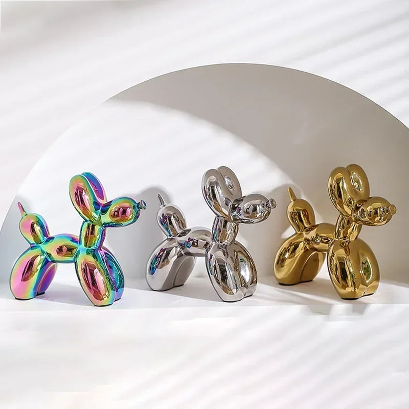 DecorBites™ Abstract Ceramic Balloon Dog Sculpture for Home Office Decor-Gift-Quality Study Room Statue