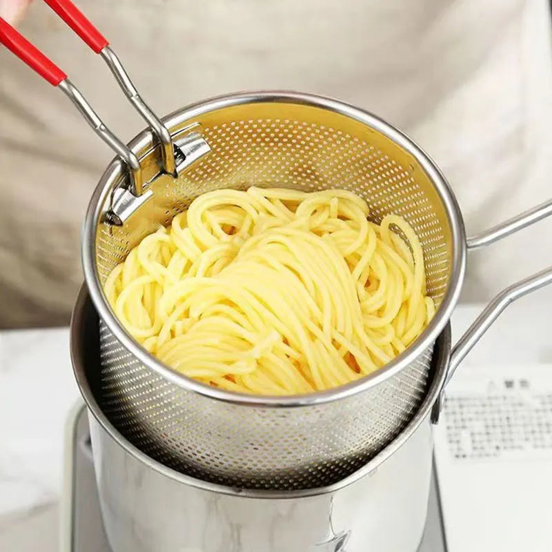 DecorBites™ Deep Fryer Pot with Strainer, Kitchen Cooking Tool for Frying Chicken and French Fries