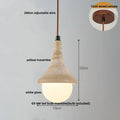 DecorBites™ LED Pendant Lamp Wood Globe Round Yellow Stone Hanging Lights