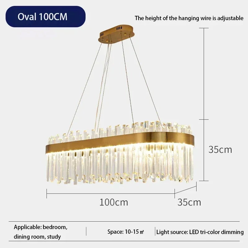 DecorBites™ Crystal Gold Ceiling Pendant Light for Living Room Dining Kitchen