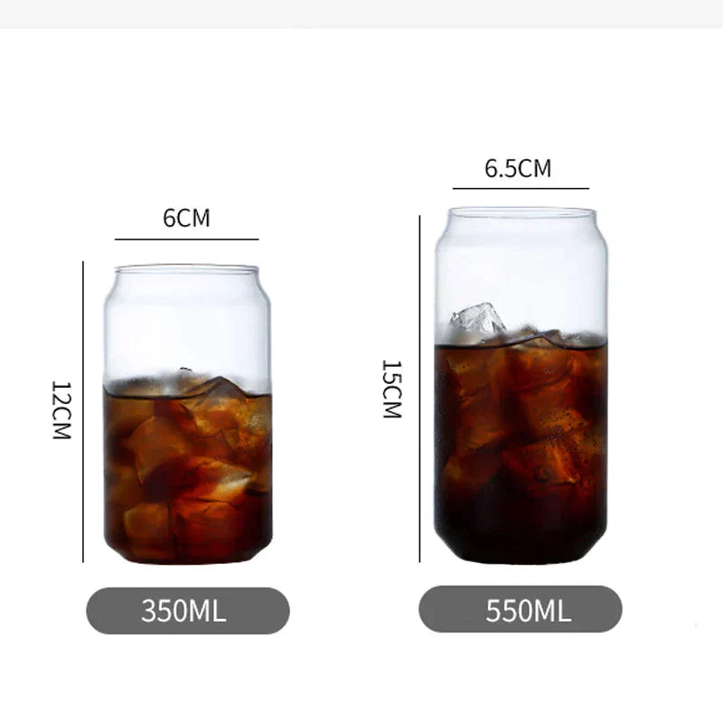 DecorBites™ Glass Drink Cup with Bamboo Lid - High Borosilicate Glass Tea Juice Coffee Mug