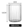 DecorBites™ Glass Ripple Cup - Heat Resistant Nordic Design for Water, Juice, Milk, Whiskey