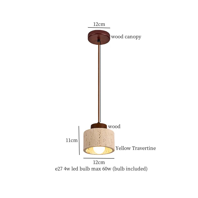 DecorBites™ LED Yellow Travertine Pendant Light Hanglampen for Kitchen Cafe Living Room