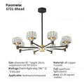 DecorBites™ Crystal Chandelier Modern Luxury Light for Living Hall Dining Bedroom