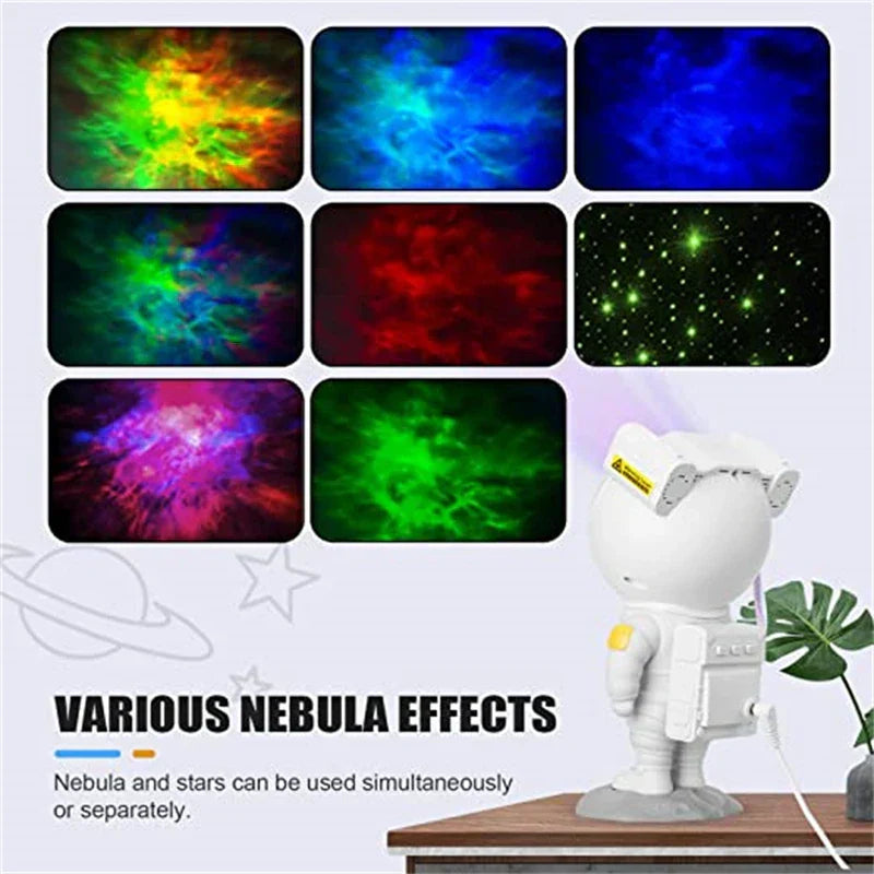 DecorBites™ Astronaut Projector Starry Night Light Kids Room Decor Bedroom Party Star Lamp