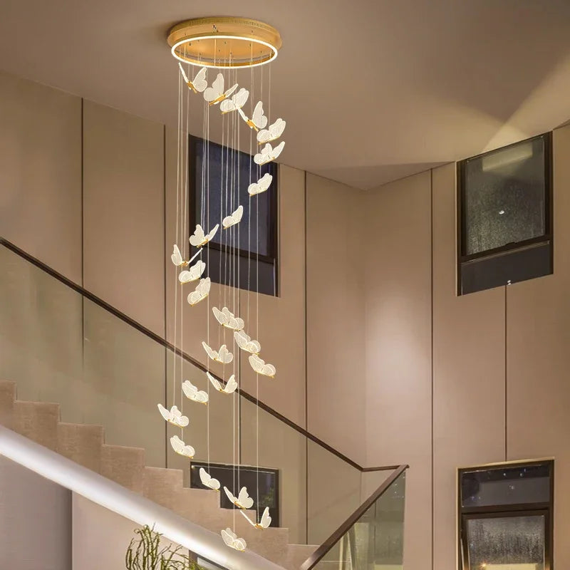 DecorBites™ Butterfly LED Chandelier for Villa Duplex Living Room Decoration