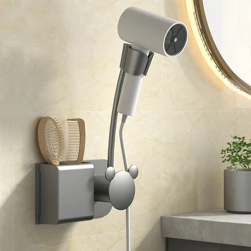 DecorBites™ Bathroom Hair Dryer Holder Wall Mount Storage Rack