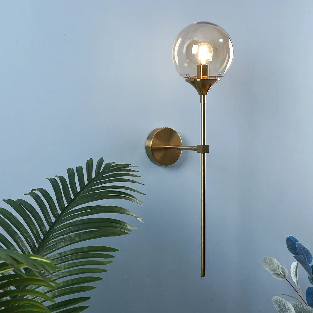 DecorBites™ Gold Glass Wall Lamp LED Light for Kitchen Bathroom Mirror Indoor Lighting